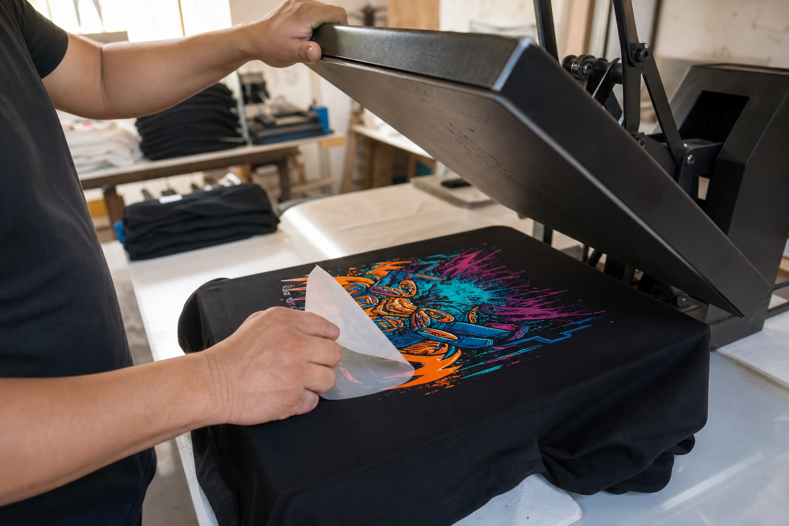 DTF textil aplicado con plancha profesional